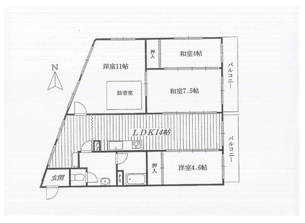 Floor plan. 4LDK, Price 14.8 million yen, Occupied area 99.96 sq m , Balcony area 10 sq m