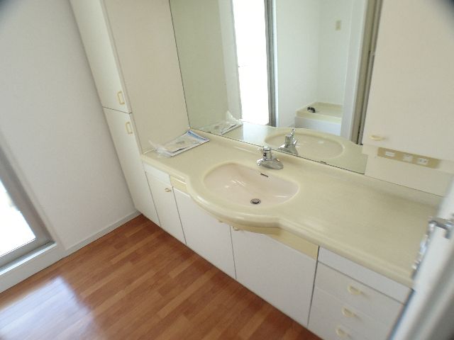 Washroom. Large wash basin with a room.