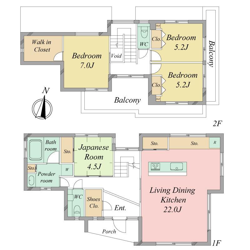 Floor plan. 67,800,000 yen, 4LDK + S (storeroom), Land area 160.19 sq m , Building area 147.47 sq m