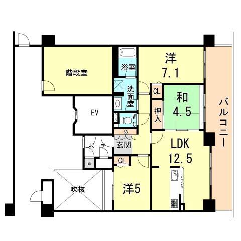 Floor plan. 3LDK, Price 26,800,000 yen, Footprint 67.2 sq m , Balcony area 17.8 sq m