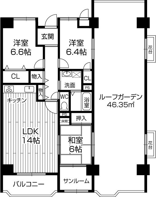 Floor plan. 3LDK, Price 10.5 million yen, Occupied area 84.97 sq m , Balcony area 5.79 sq m