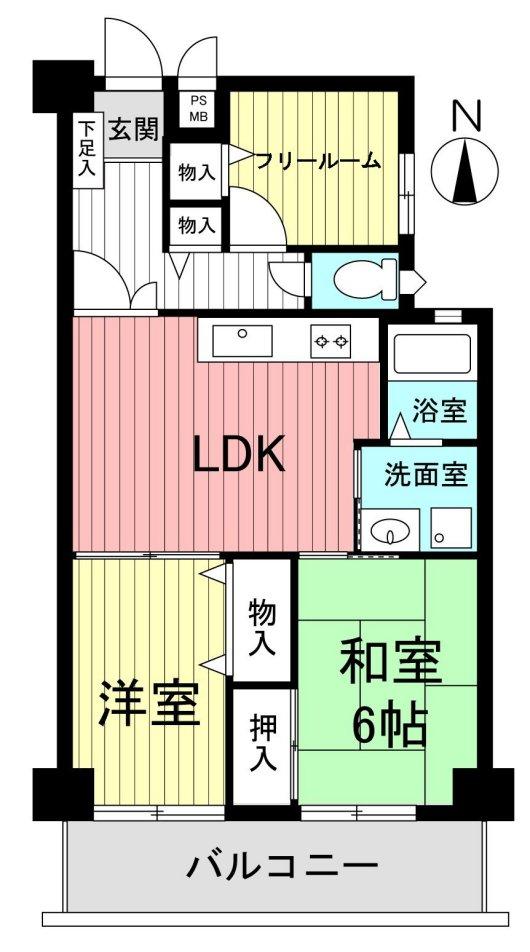 Floor plan. 2LDK + S (storeroom), Price 11.8 million yen, Occupied area 57.01 sq m , Balcony area 8.92 sq m