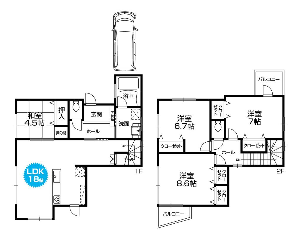 Floor plan. 58,800,000 yen, 4LDK, Land area 103.82 sq m , Building area 108.06 sq m each room also rich loose 4LDK Floor storage.  Living facilities are enriched, too. Please check all means once. 