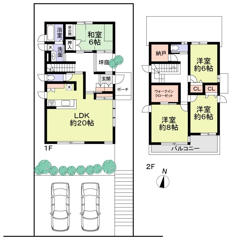 Building plan example (floor plan).  ■ Building plan example (No. 3 locations) Building price 26.5 million yen, Building area 121.72 sq m