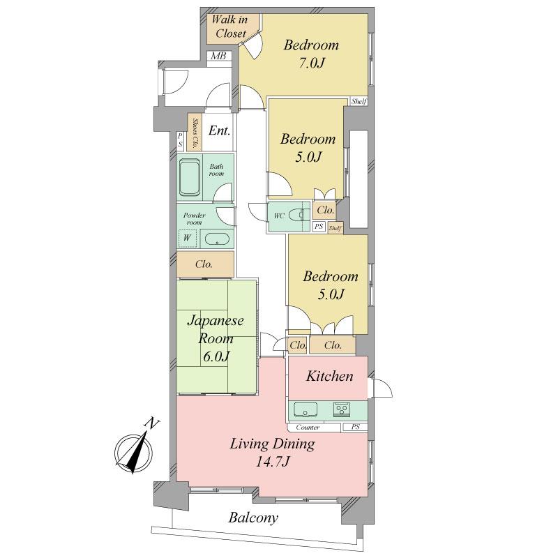 Floor plan. 4LDK, Price 42,800,000 yen, Occupied area 86.81 sq m , Balcony area 8.35 sq m   ■ 4LDK + Yes each room storage  ■ Southeast Corner Room  ■ Occupied area 86.81 sq m
