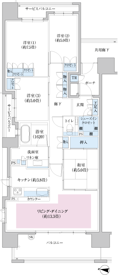 Floor: 4LDK, occupied area: 95 sq m, Price: 34.4 million yen