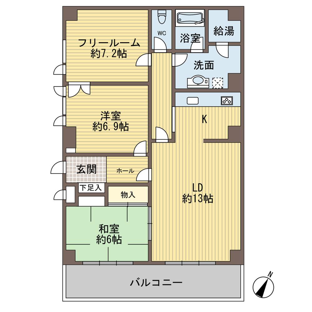 Floor plan. 3LDK, Price 15.8 million yen, Occupied area 83.95 sq m , Balcony area 11.1 sq m