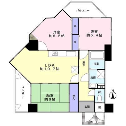 Floor plan. Kobe, Hyogo Prefecture Higashinada Sumiyoshiminami-cho 1-chome