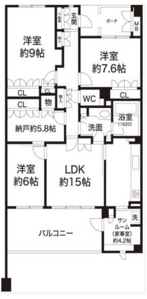 Floor plan. 3LDK + S (storeroom), Price 43,800,000 yen, Footprint 101.92 sq m , Balcony area 15.9 sq m