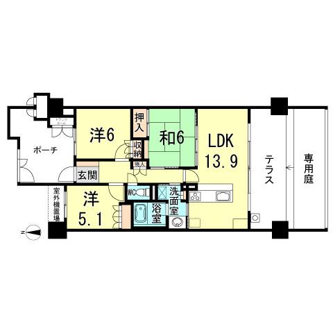 Floor plan. 3LDK, Price 26,800,000 yen, Occupied area 72.81 sq m , Balcony area 14.4 sq m