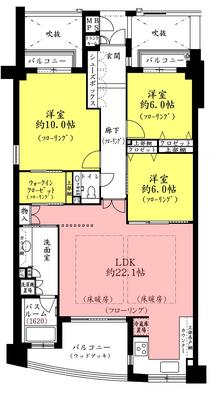 Floor plan. 3LDK, Price 52,800,000 yen, Footprint 103.56 sq m , Balcony area 12.29 sq m