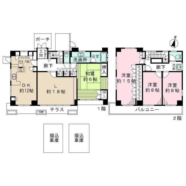 Floor plan. 84 million yen, 4LDK, Land area 450.07 sq m , Building area 213.61 sq m