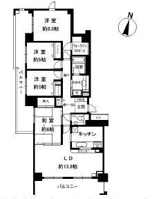 Floor plan. 4LDK, Price 29.5 million yen, Occupied area 96.82 sq m , Balcony area 28.34 sq m
