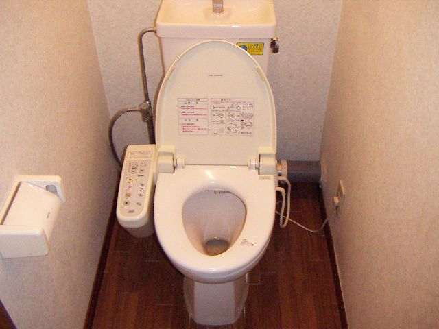 Toilet. Washlet installation completed.