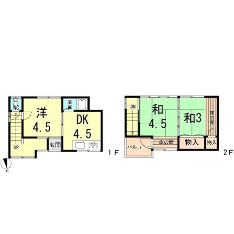 Floor plan. 7.5 million yen, 3DK, Land area 41.25 sq m , Building area 46 sq m