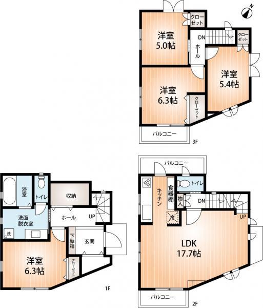 Floor plan. 59,800,000 yen, 4LDK, Land area 100.05 sq m , Building area 103.51 sq m