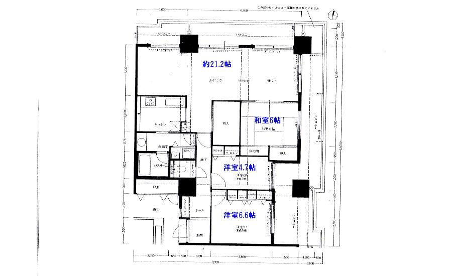 Floor plan. 3LDK, Price 26.5 million yen, Occupied area 99.99 sq m , Balcony area 38.09 sq m