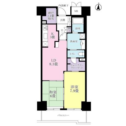 Floor plan. The kitchen is IH cooking heater!