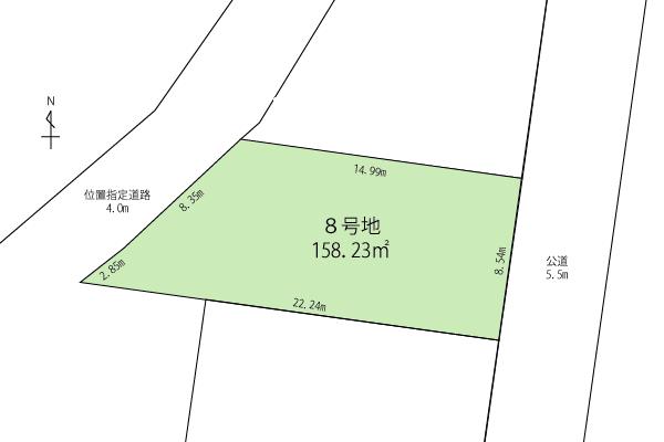 Compartment figure. Land price 59,800,000 yen, Land area 158.23 sq m