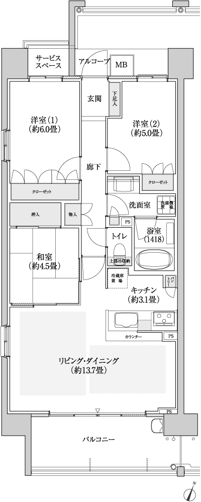 Floor: 3LDK, occupied area: 72.57 sq m, Price: TBD