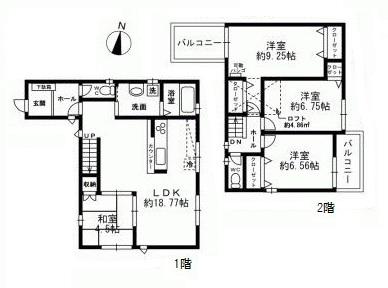 Floor plan. (C No. land), Price 47,800,000 yen, 4LDK, Land area 115.63 sq m , Building area 101.22 sq m
