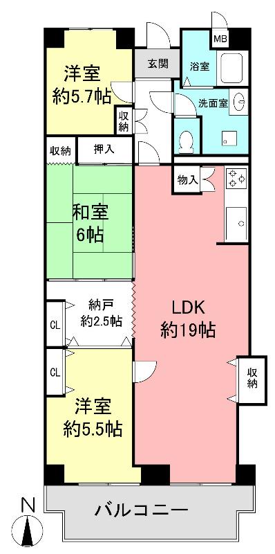 Floor plan. 3LDK+S, Price 18.9 million yen, Occupied area 88.07 sq m , Balcony area 10.65 sq m