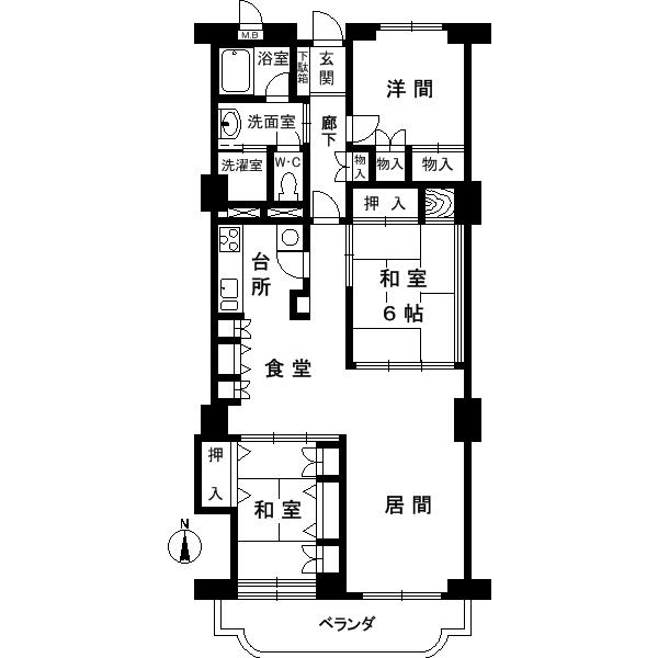 Floor plan. 3LDK, Price 21.3 million yen, Occupied area 88.07 sq m , Balcony area 10.65 sq m