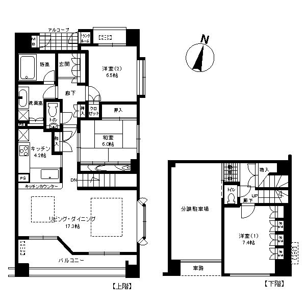 Floor plan. 3LDK, Price 63,800,000 yen, Footprint 125.73 sq m , Balcony area 11.48 sq m