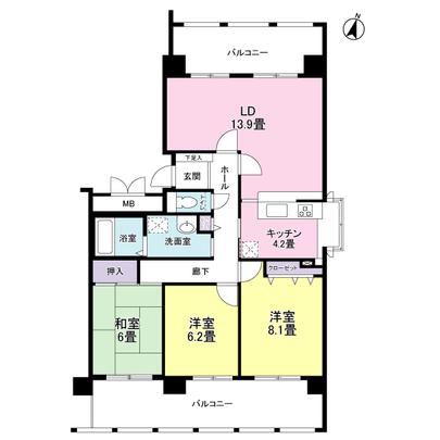 Floor plan. LD, Corridor, Western-style 8.1-mat flooring!