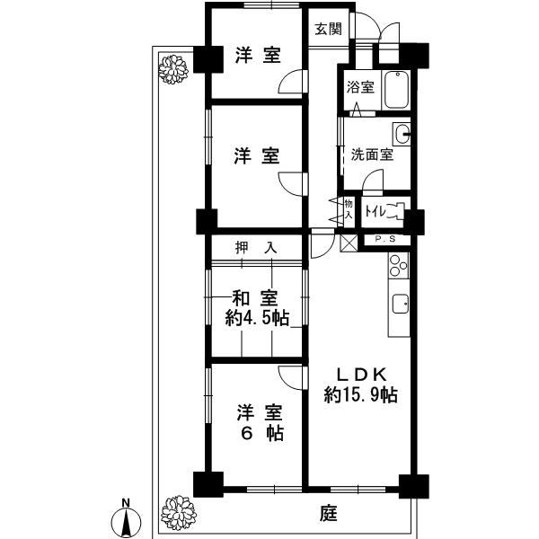 Floor plan. 4LDK, Price 16.8 million yen, Occupied area 76.14 sq m