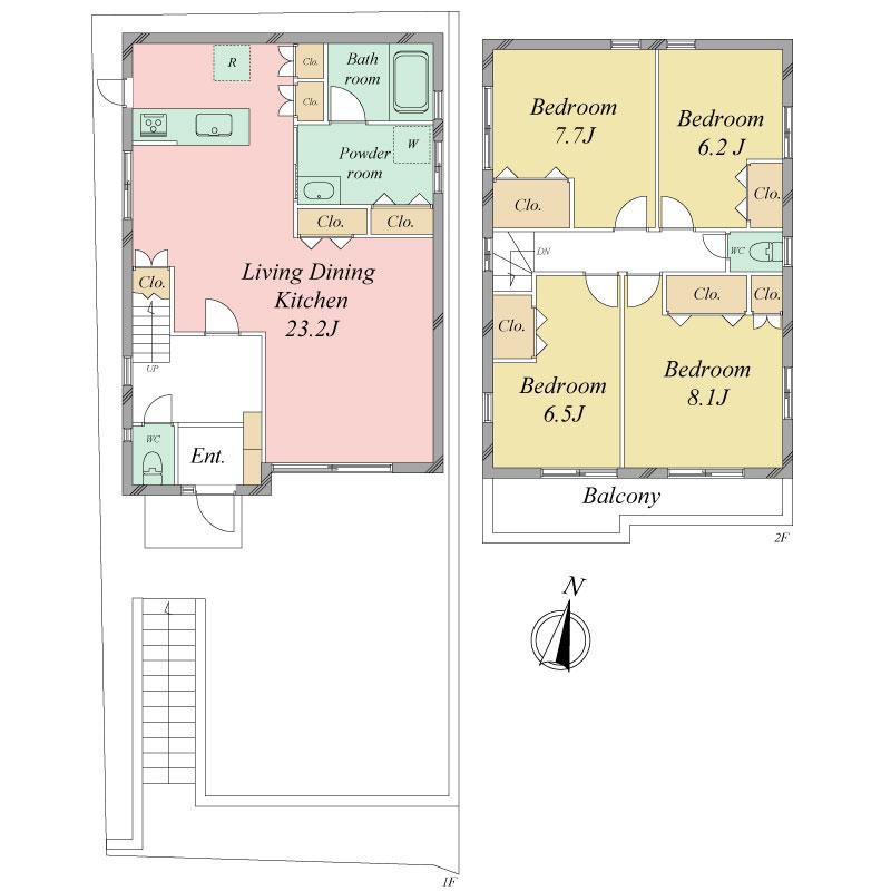 Floor plan. 60,800,000 yen, 4LDK, Land area 139.14 sq m , Building area 153.19 sq m   ■ Spacious 4LDK