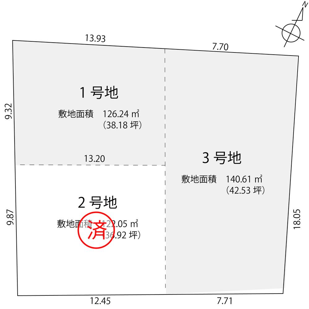 Compartment figure. Land price 69,800,000 yen, Land area 126.24 sq m