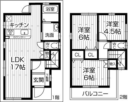 Floor plan. 22,800,000 yen, 3LDK, Land area 134.29 sq m , 17 Pledge LDK of building area 78.67 sq m room