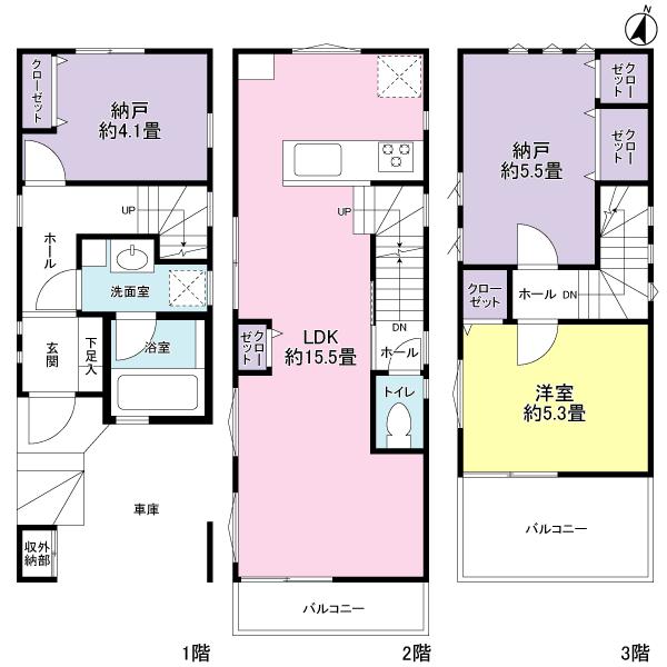 Floor plan. 34,800,000 yen, 3LDK, Land area 52 sq m , Building area 82.11 sq m