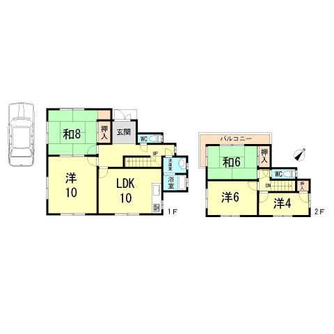 Floor plan. 15 million yen, 5LDK, Land area 166.56 sq m , Building area 97.19 sq m