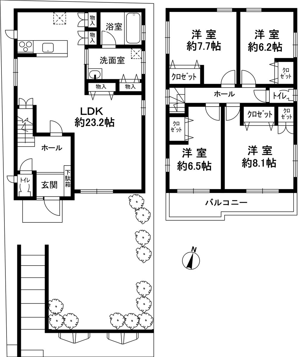 Floor plan. 60,800,000 yen, 4LDK, Land area 139.14 sq m , Building area 120.25 sq m