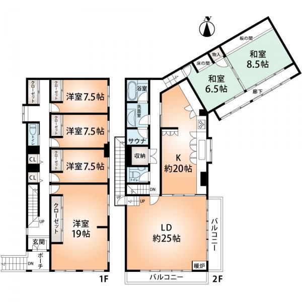 Floor plan. 56,800,000 yen, 6LDK, Land area 369.8 sq m , Building area 239.37 sq m floor plan drawings