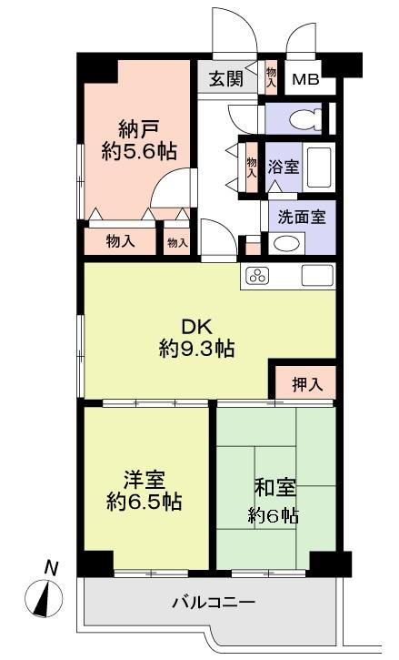 Floor plan. 2LDK + S (storeroom), Price 11.9 million yen, Footprint 64.9 sq m , Balcony area 7.02 sq m   ■ 2LDK + S