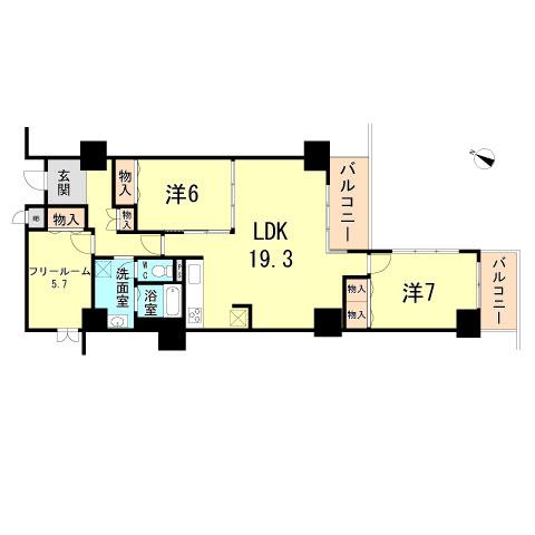 Floor plan. 2LDK+S, Price 25,400,000 yen, Occupied area 86.43 sq m , Balcony area 9.33 sq m