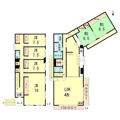 Floor plan. 55,800,000 yen, 6LDK, Land area 369.8 sq m , Building area 239.37 sq m