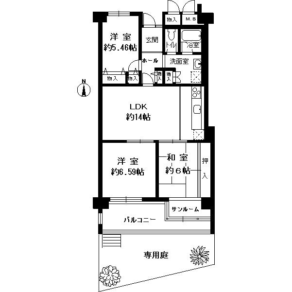 Floor plan. 3LDK, Price 13.7 million yen, Occupied area 79.11 sq m , Balcony area 10.75 sq m