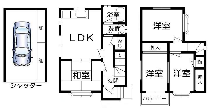 Floor plan. 33,500,000 yen, 3LDK, Land area 51.5 sq m , In building area 77.1 sq m All rooms sorting Floor, So ease of use is also attractive place good.