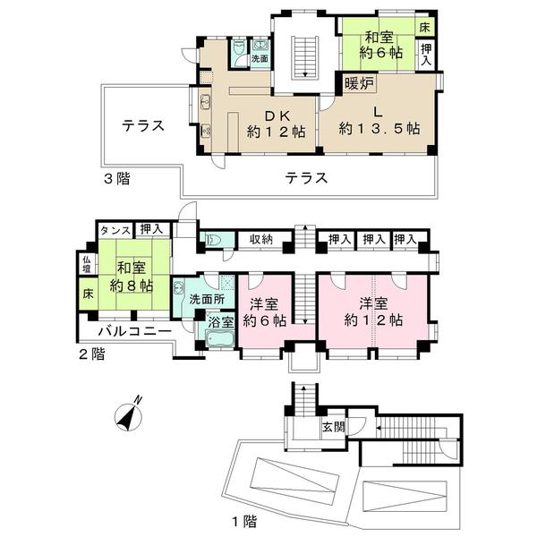 Floor plan. 51,800,000 yen, 4LDK, Land area 300.47 sq m , Building area 185.05 sq m