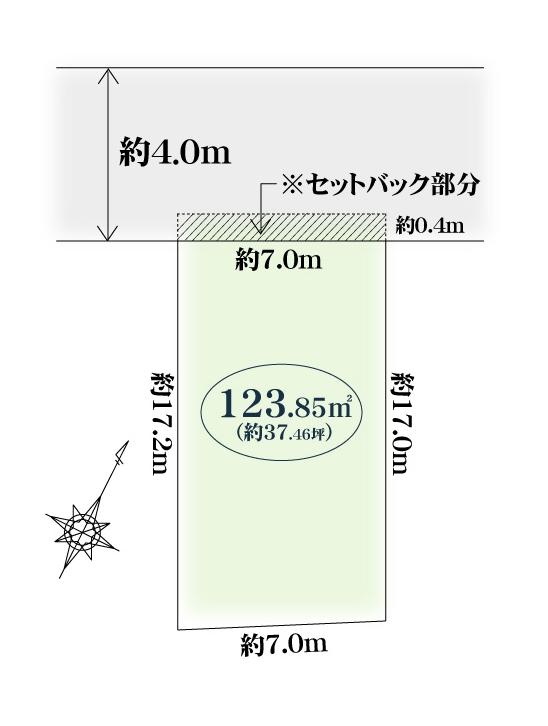 Compartment figure. Land price 39,800,000 yen, Land area 123.85 sq m