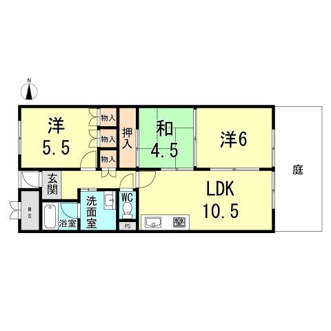 Floor plan. 3LDK, Price 12.6 million yen, Occupied area 59.63 sq m