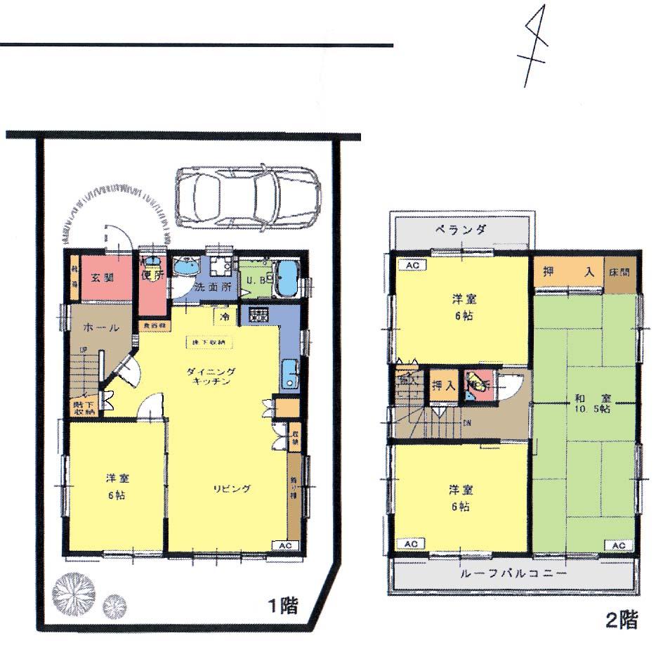 Floor plan. 58 million yen, 5LDK, Land area 94.09 sq m , Building area 102.24 sq m