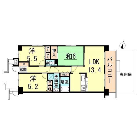 Floor plan. 3LDK, Price 20.5 million yen, Occupied area 66.05 sq m , Balcony area 7.95 sq m
