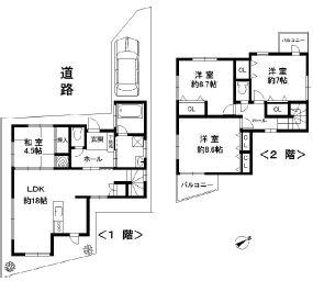 Floor plan. 58,800,000 yen, 4LDK, Land area 103.82 sq m , Building area 107.68 sq m