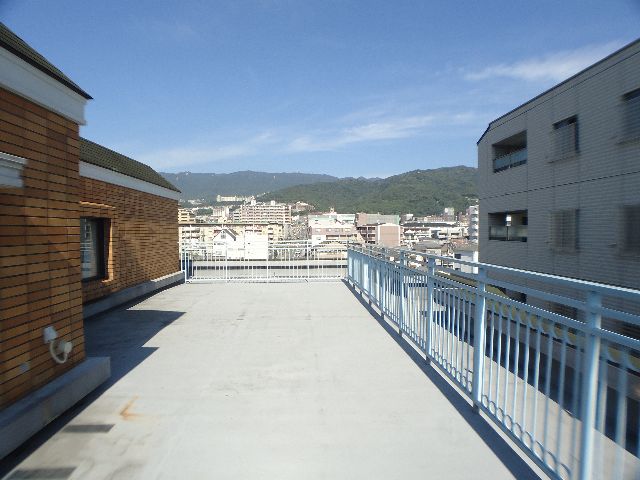 Balcony. Spacious roof balcony.