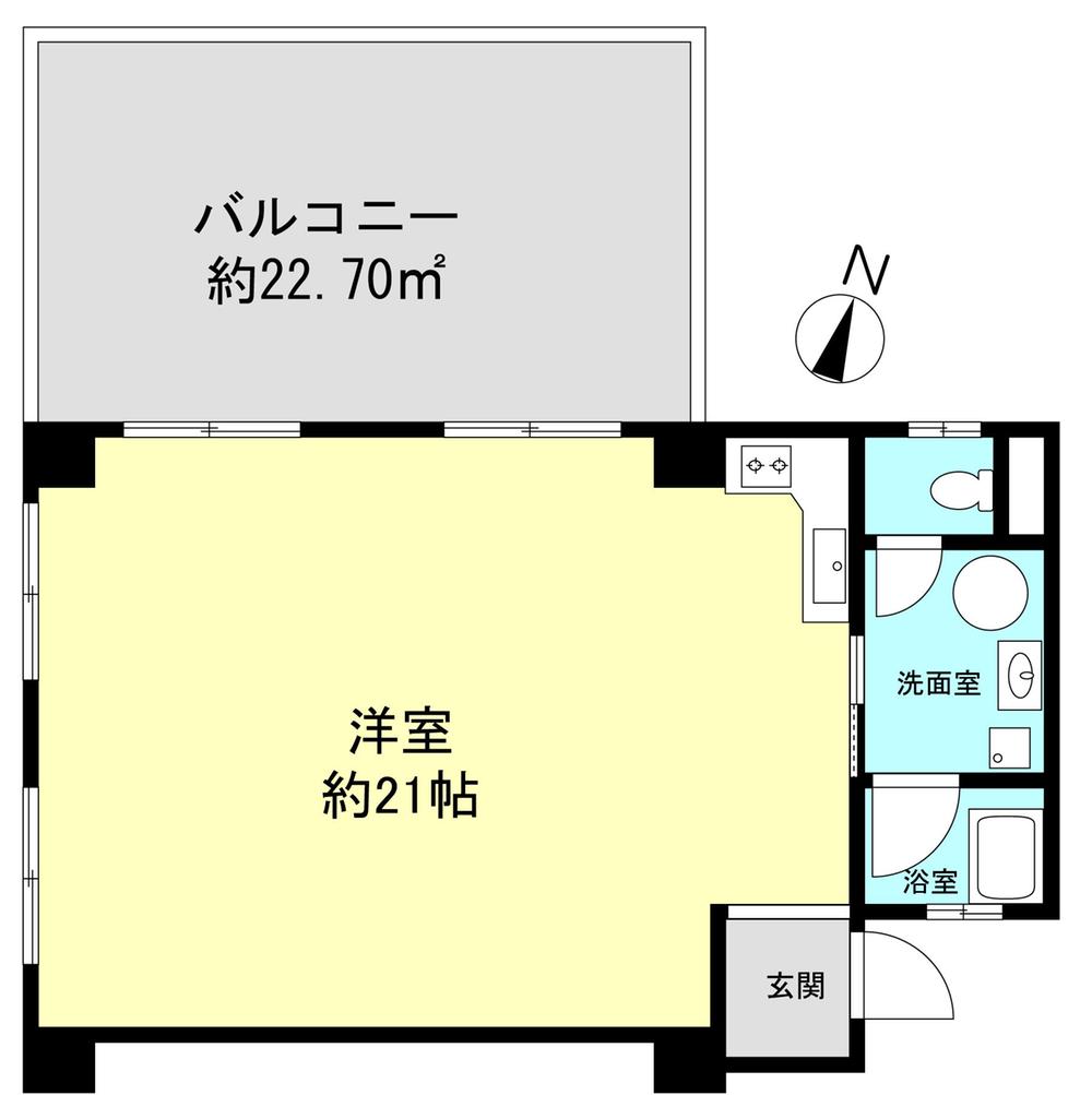 Floor plan. Price 6.2 million yen, Footprint 51.1 sq m , Balcony area 22.7 sq m